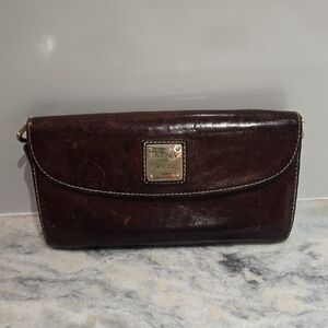 Vintage Dooney & Bourke Dark Brown Leather Wallet